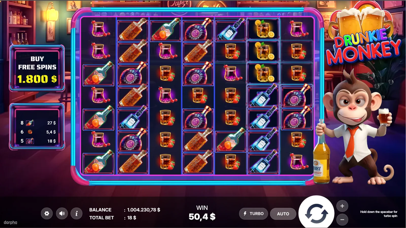Drunkie Monkey gameplay screenshot